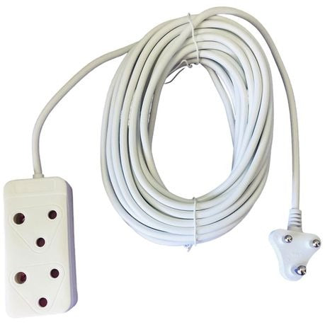 5 Way Multi Plug Power Adaptor &15m Extension Cord with a 2-Way Multiplug